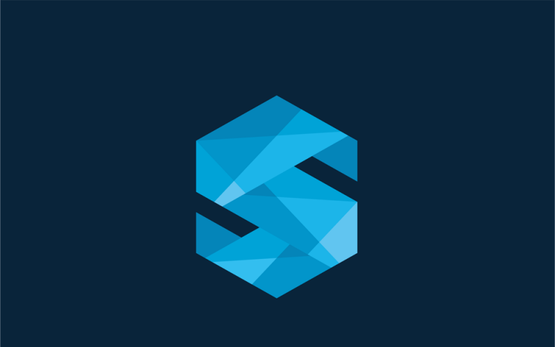 Modèle de conception de logo vectoriel hexagonal lettre S