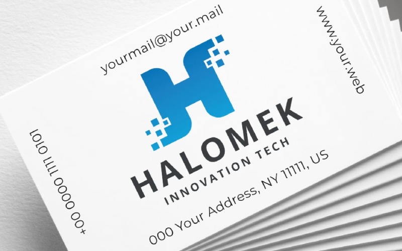 Modello con logo Halomek Lettera H