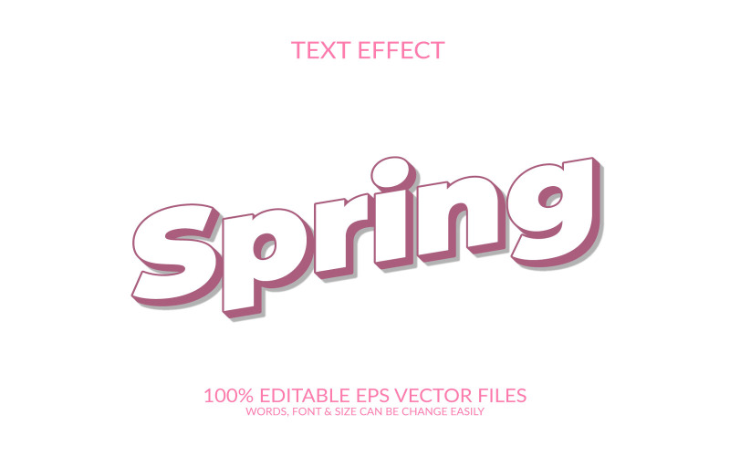 Spring day fully editable vector eps text effect
