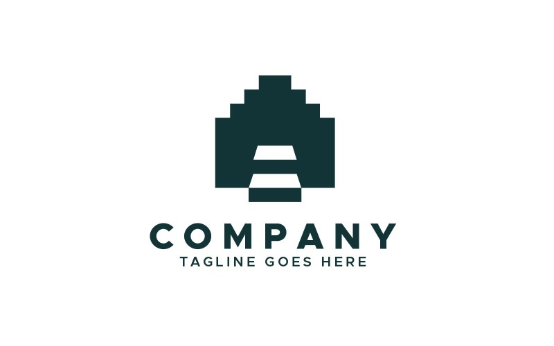 Bokstaven en trappa logotyp formgivningsmall