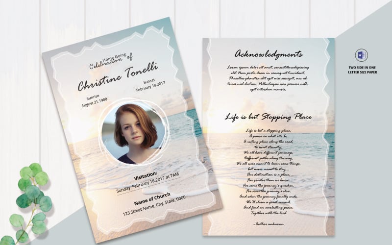 Funeral Prayer Card Template