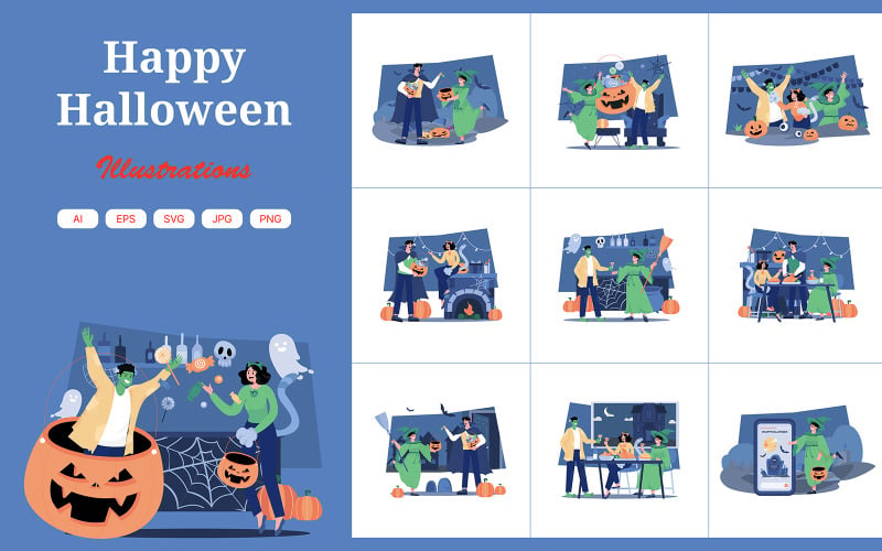 M538_Pacote de ilustrações de Halloween