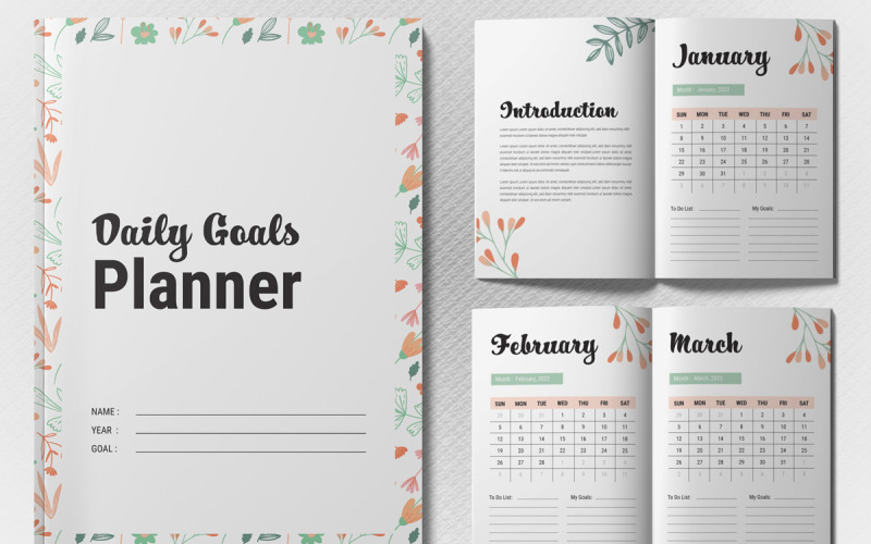 Maandelijkse Planner Notebook-sjabloon