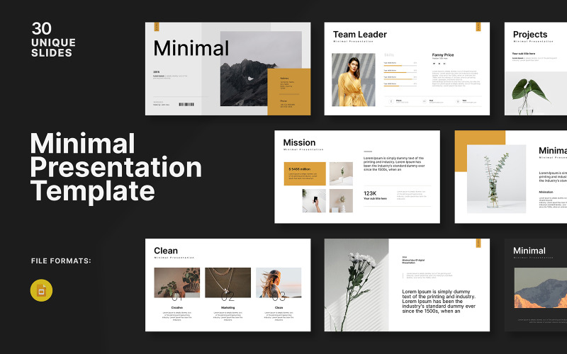 Minimal Temiz Googleslayt Sunum Şablonu
