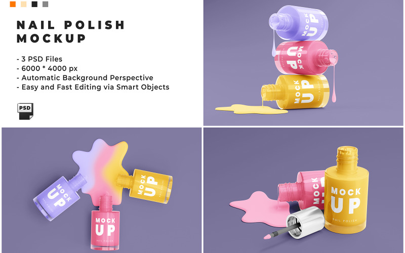 Plantilla de maqueta de esmalte de uñas