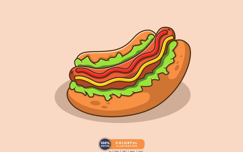 Leckere Hotdog-Vektor-Illustration