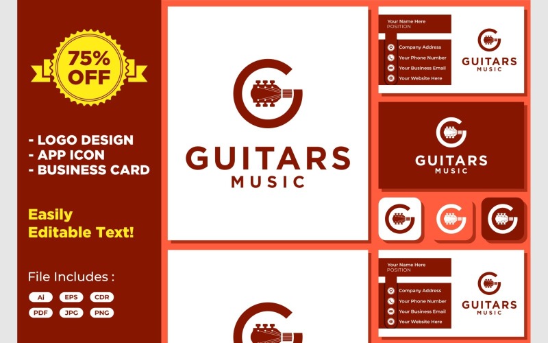 Letter G Guitar Music Logo #379327 - TemplateMonster