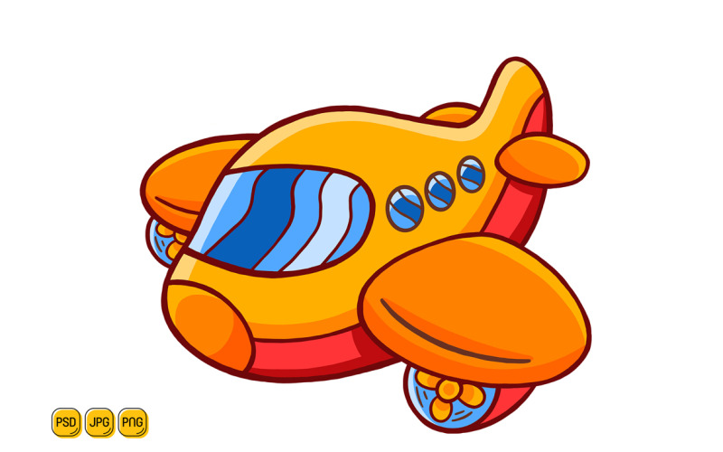 Illustration d'avion jouet mignon