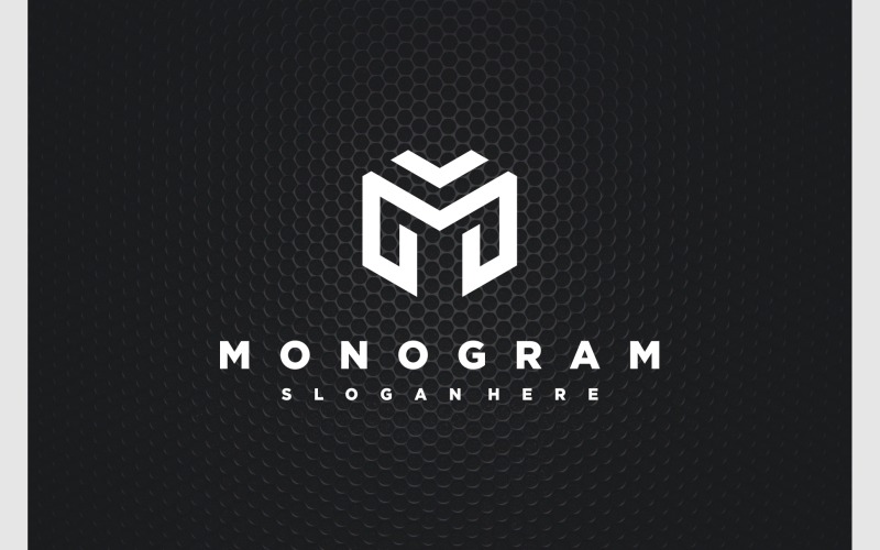 Letter M Geometric Monogram Logo 379496 TemplateMonster