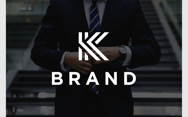 Lettera K moderno logo geometrico semplice