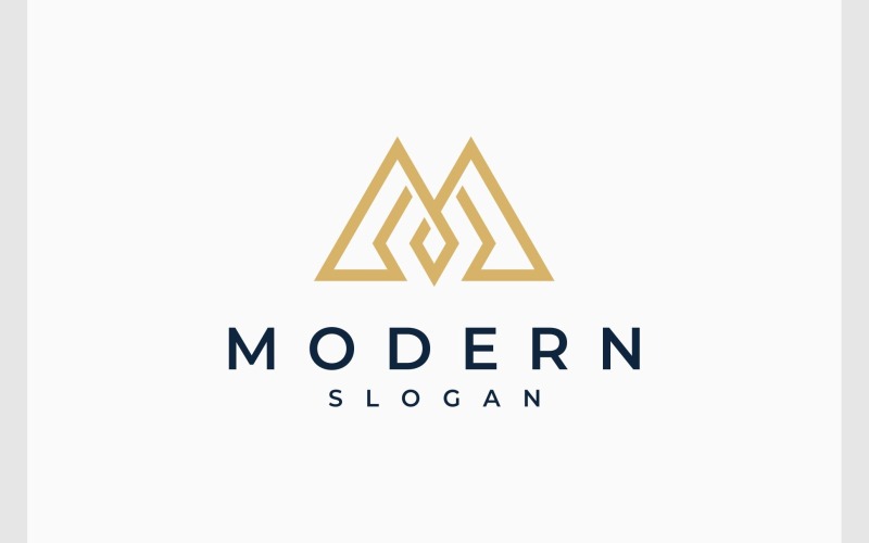 Lettre M Monogramme Géométrique Simple Logo