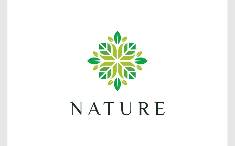 Logo De Décoration De Feuille De Fleur Nature