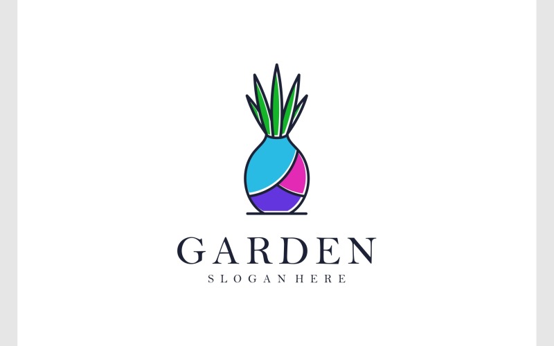 Logo De Pot De Feuille De Fleur De Plante
