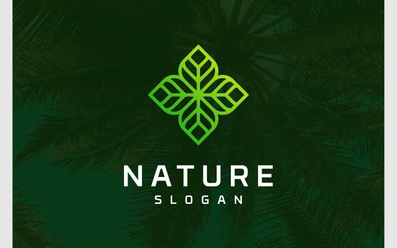 Logo della decorazione della foglia del fiore