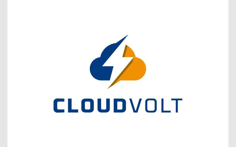 Logo della potenza del fulmine dell'energia cloud