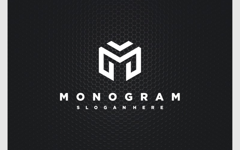 Logo monogramme géométrique lettre M