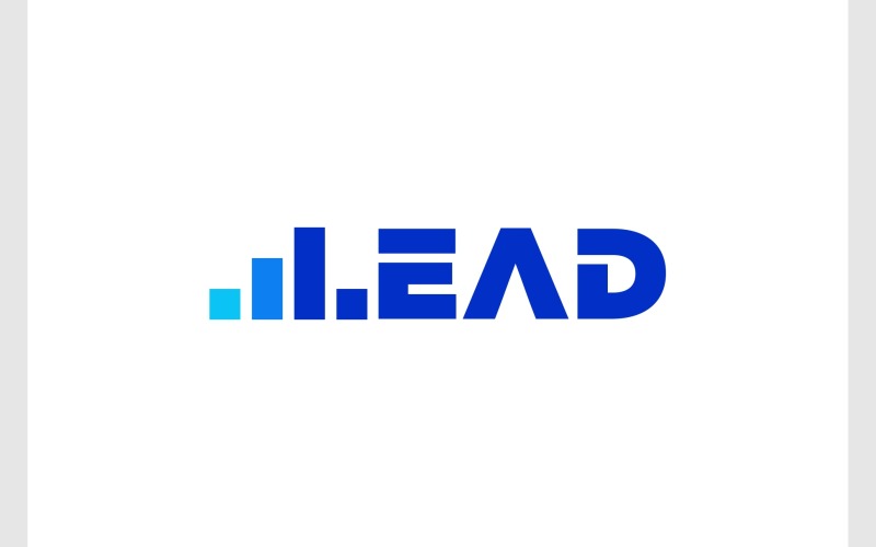 Logotipo comercial do gráfico de lead up da marca nominativa