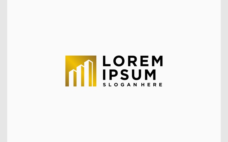 Building Financial Chart Luxury Logo