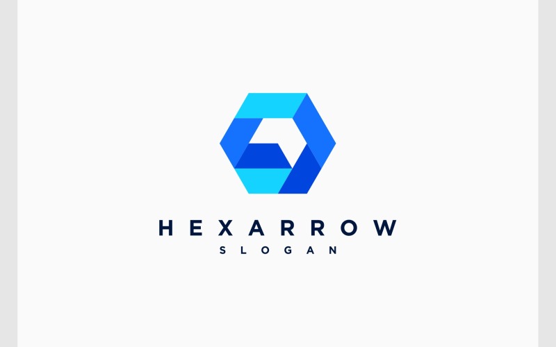 Hexagon Arrow Up Modern Logo #379592 - TemplateMonster