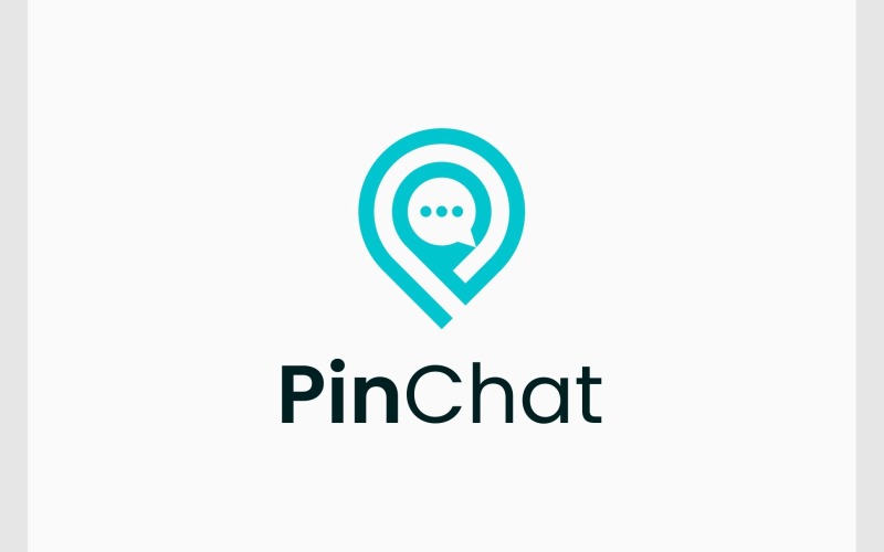 Konum Pin Haritası Bubble Chat Logosu