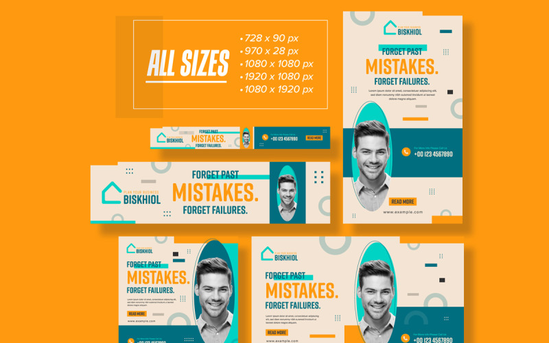 Kurumsal İş Banner Reklam Tasarım Seti - TemplateMonster