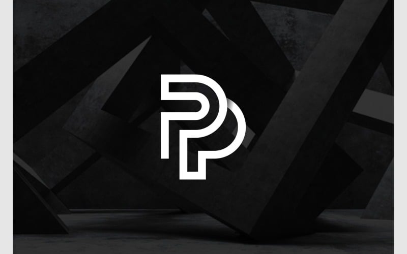 Letra PP iniciais logotipo simples