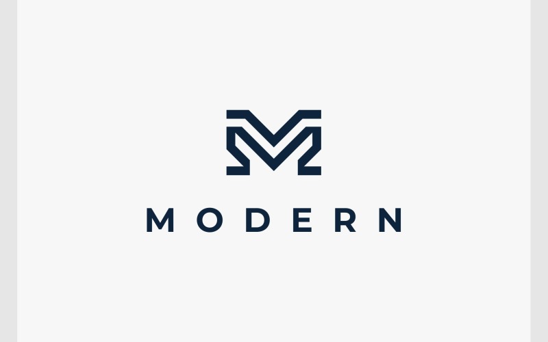 Logo monogramma iniziale della lettera M