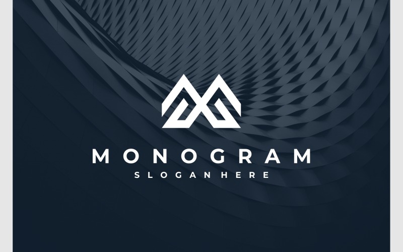 Logo monogramma lettera MW WM