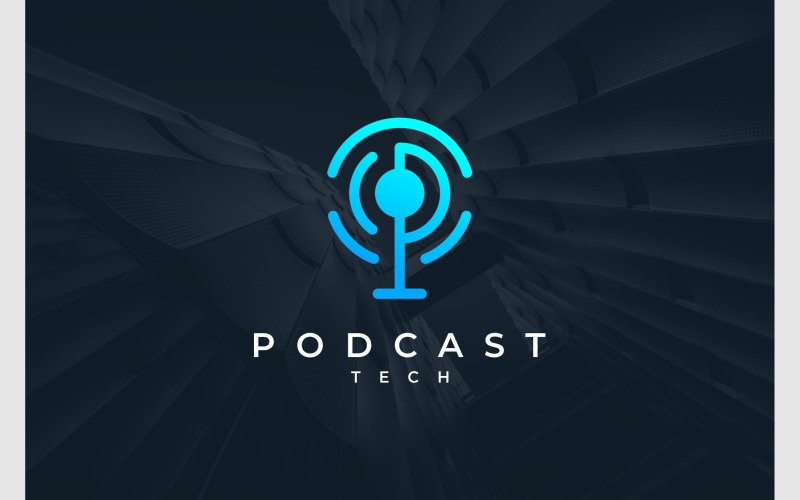 Logotipo de podcast de transmissão moderna