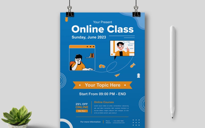 Modello di volantino per presentazione di classe online