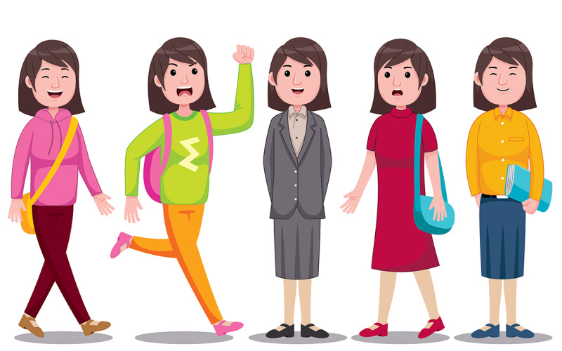 Mladá žena Student Vektorové Ilustrace