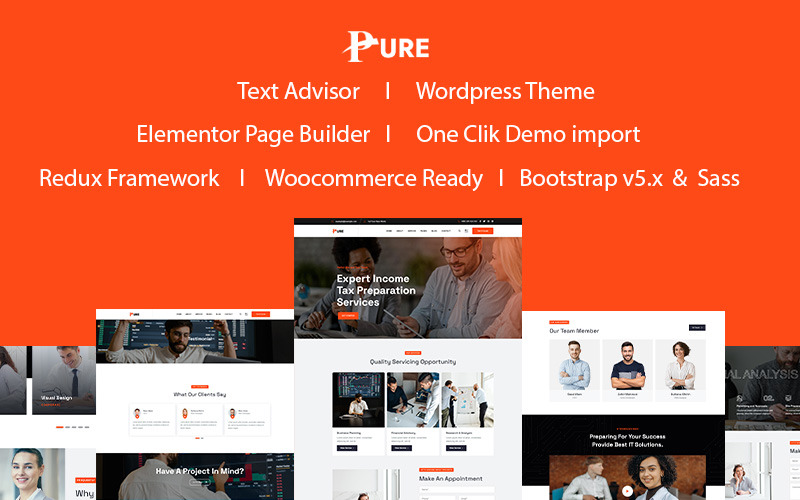 Pure - daňový poradce téma Wordpress