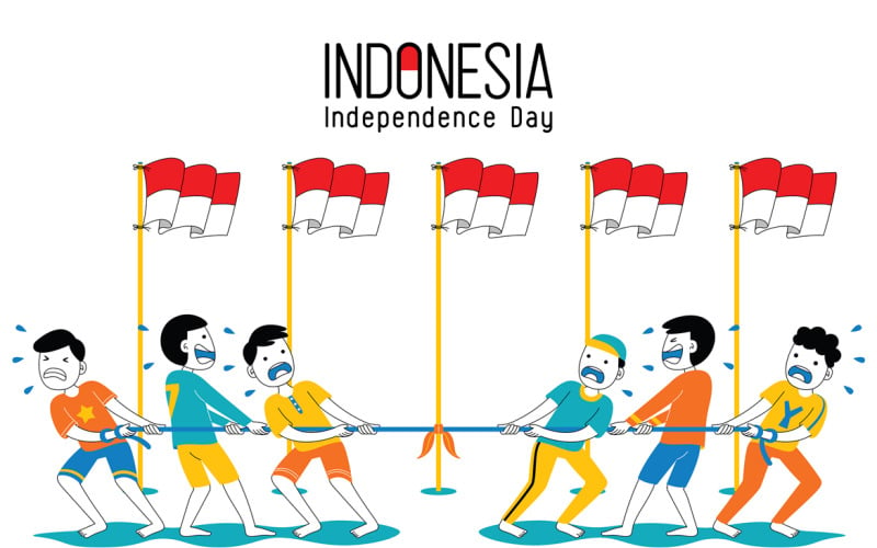 Endonezya Bağımsızlık Günü Vektör İllüstrasyon #02