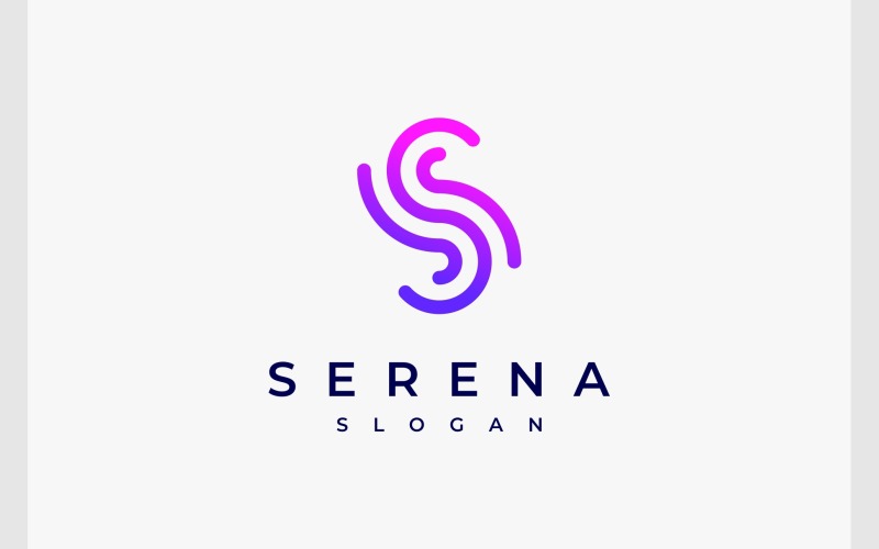 Letra S Línea Logotipo Simple De Huella Dactilar