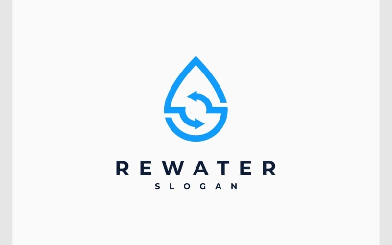 Logo De Flèche De Recyclage D'Eau Goutte