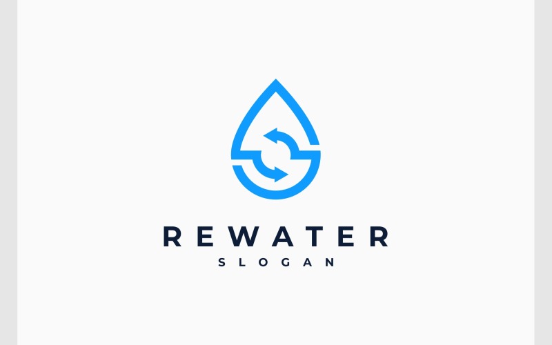 Logo strzałki recyklingu kropli wody