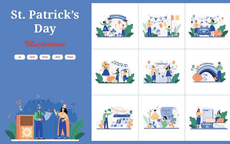 M512_St. Patrick's Day illusztrációs csomag