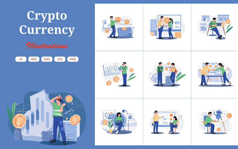 M523_Pacchetto illustrazioni criptovaluta