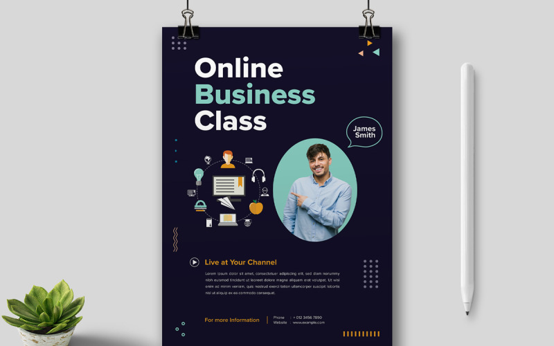 Online Business Class Flyer #379775 - TemplateMonster