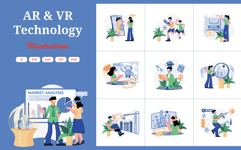 Pacchetto illustrazioni tecnologia M506_AR-VR
