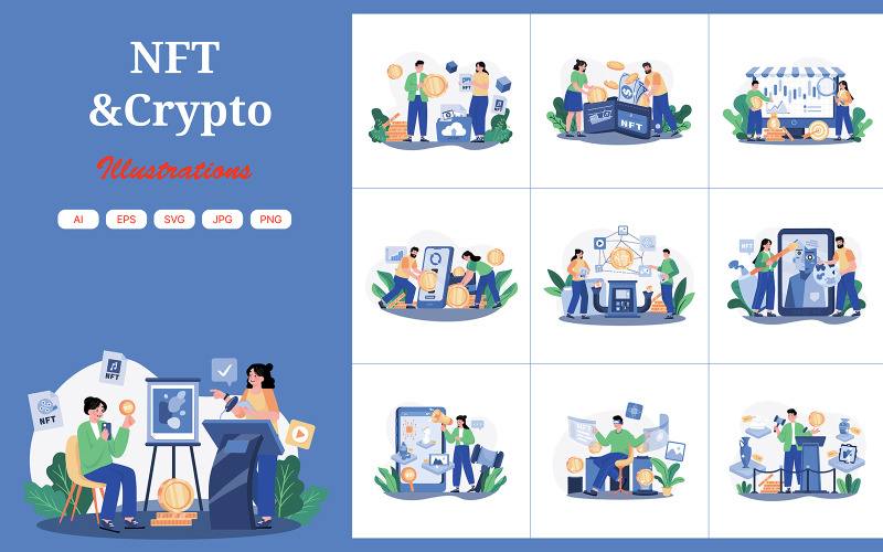 Pacote de ilustração M525_NFT e criptografia