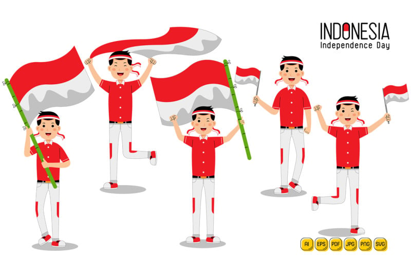 Joven celebra el día de la independencia de Indonesia #02
