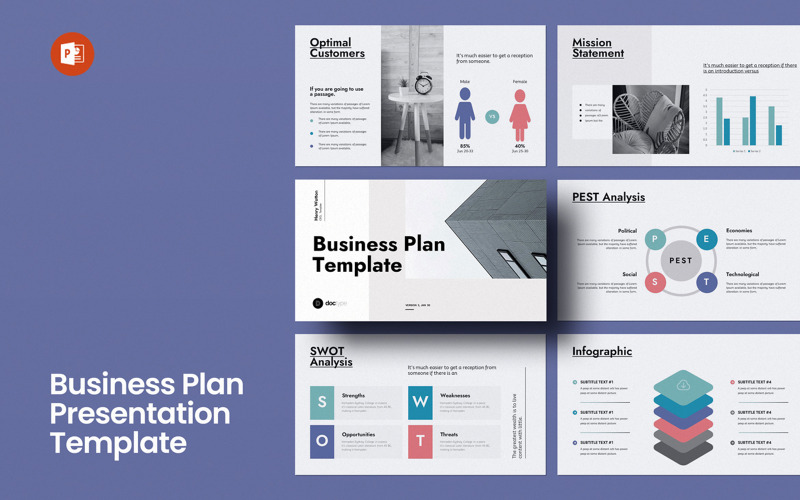 Businessplan PowerPoint lay-out presentatiesjabloon