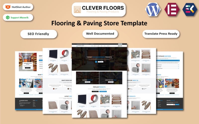 Clever Floors - 地板和铺路产品商店 WooCommerce Elementor 模板