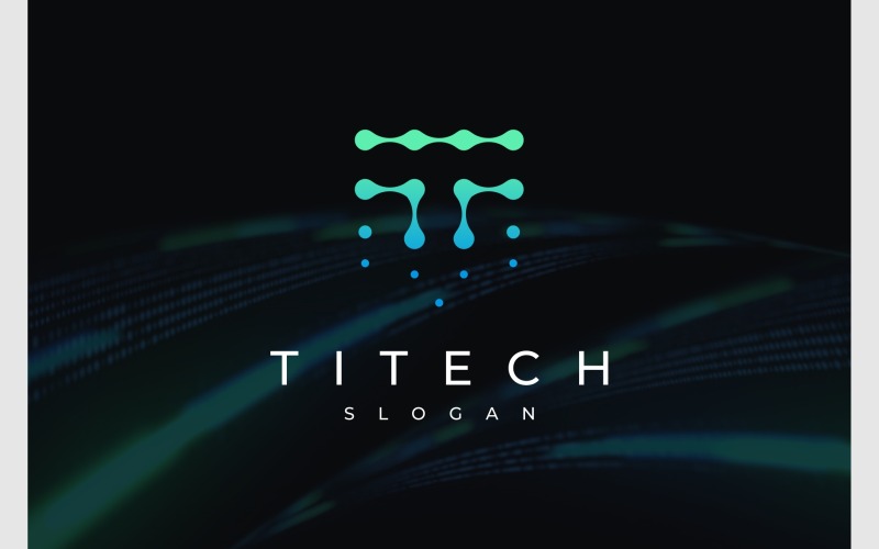 Letter T molecuul technologie-logo