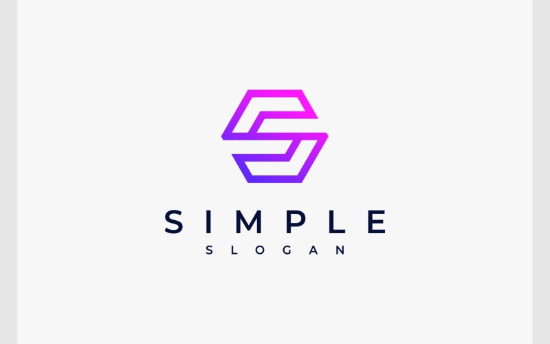 Lettre S Hexagone Simple Logo