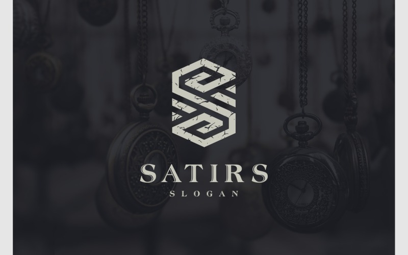 Lettre S Logo Géométrique Classique Grunge Rustique