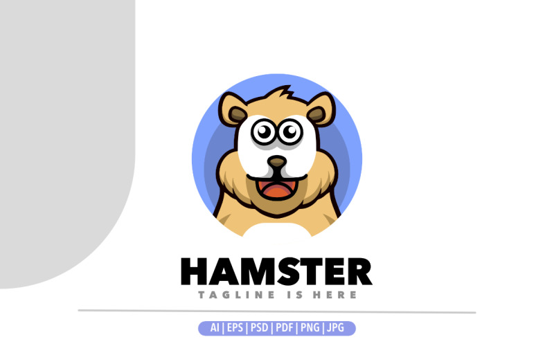 Leuke hamster mascotte logo ontwerp illustratie