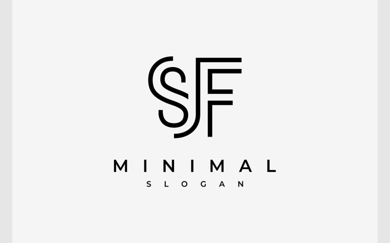Літера SF мінімалістичний простий логотип