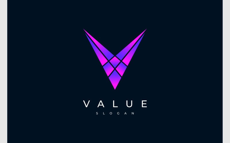 Logo colorato geometrico della lettera V